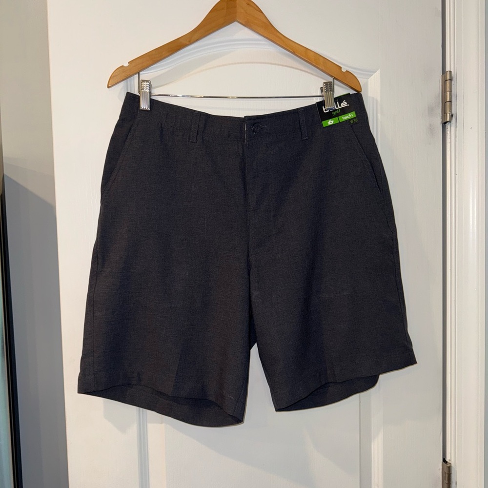 Bolle Black Flat Front Shorts Tailored Design